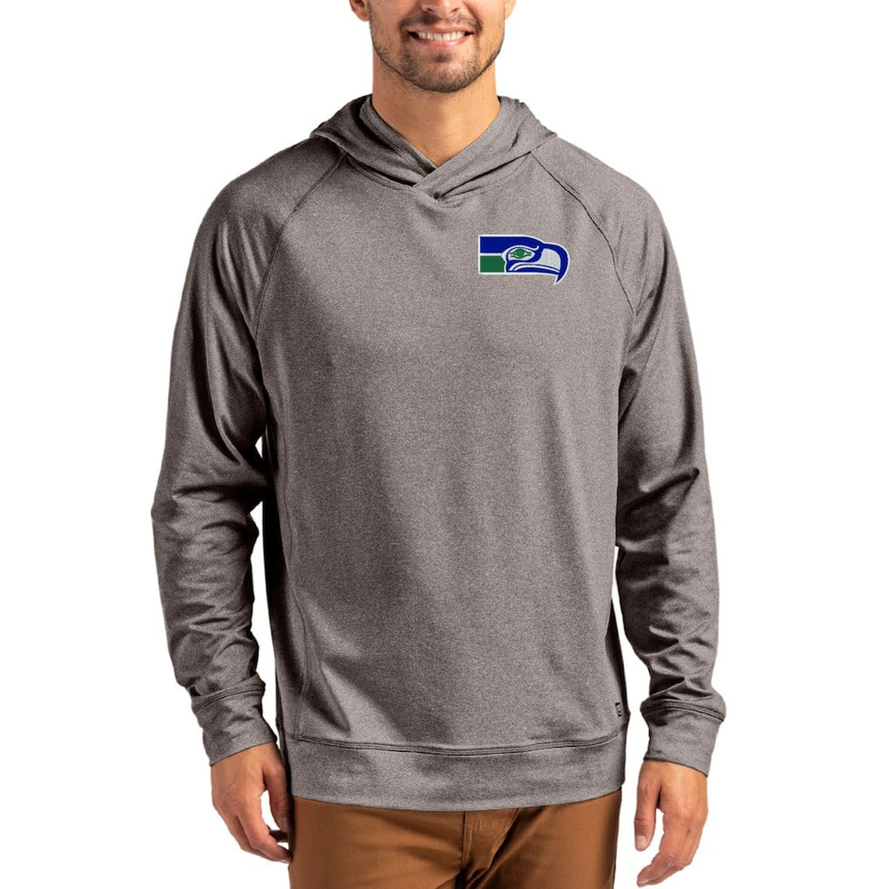 Seattle Seahawks Cutter & Buck Adapt Historic Knit Recycled Raglan Pullover Hoodie | NFL Sale