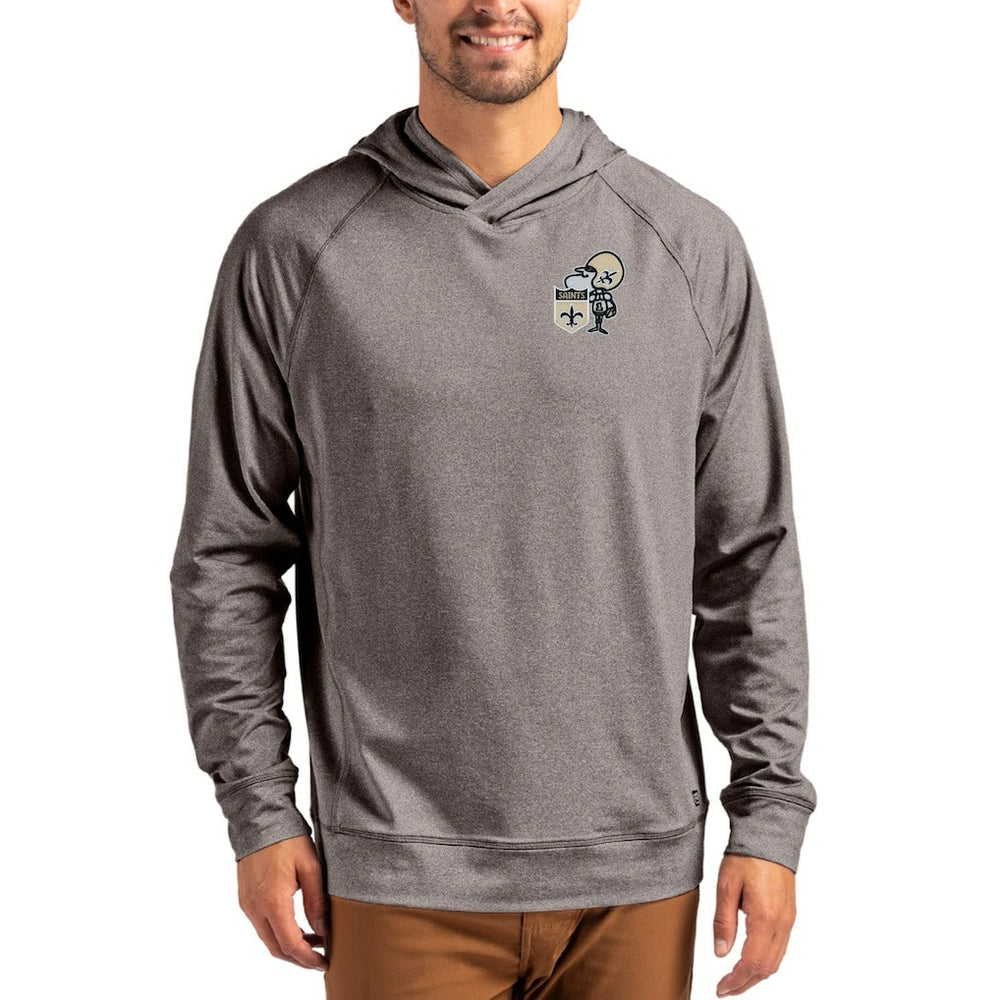 New Orleans Saints Cutter & Buck Adapt Historic Knit Recycled Raglan Pullover Hoodie | NFL Online