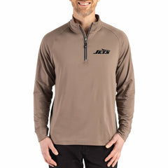 New York Jets Cutter & Buck Adapt Eco Knit Stretch Recycled Quarter-Zip Pullover | NFL Hot