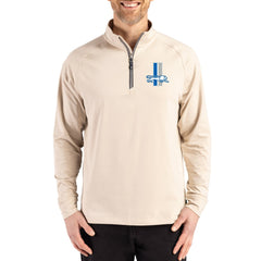 Detroit Lions Cutter & Buck Throwback Logo Adapt Eco Knit Stretch Recycled Quarter-Zip Pullover | NFL Discount