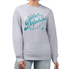 Miami Dolphins G-III 4Her by Carl Banks Women's Distressed Graphics Fleece Pullover Sweatshirt | NFL Sale