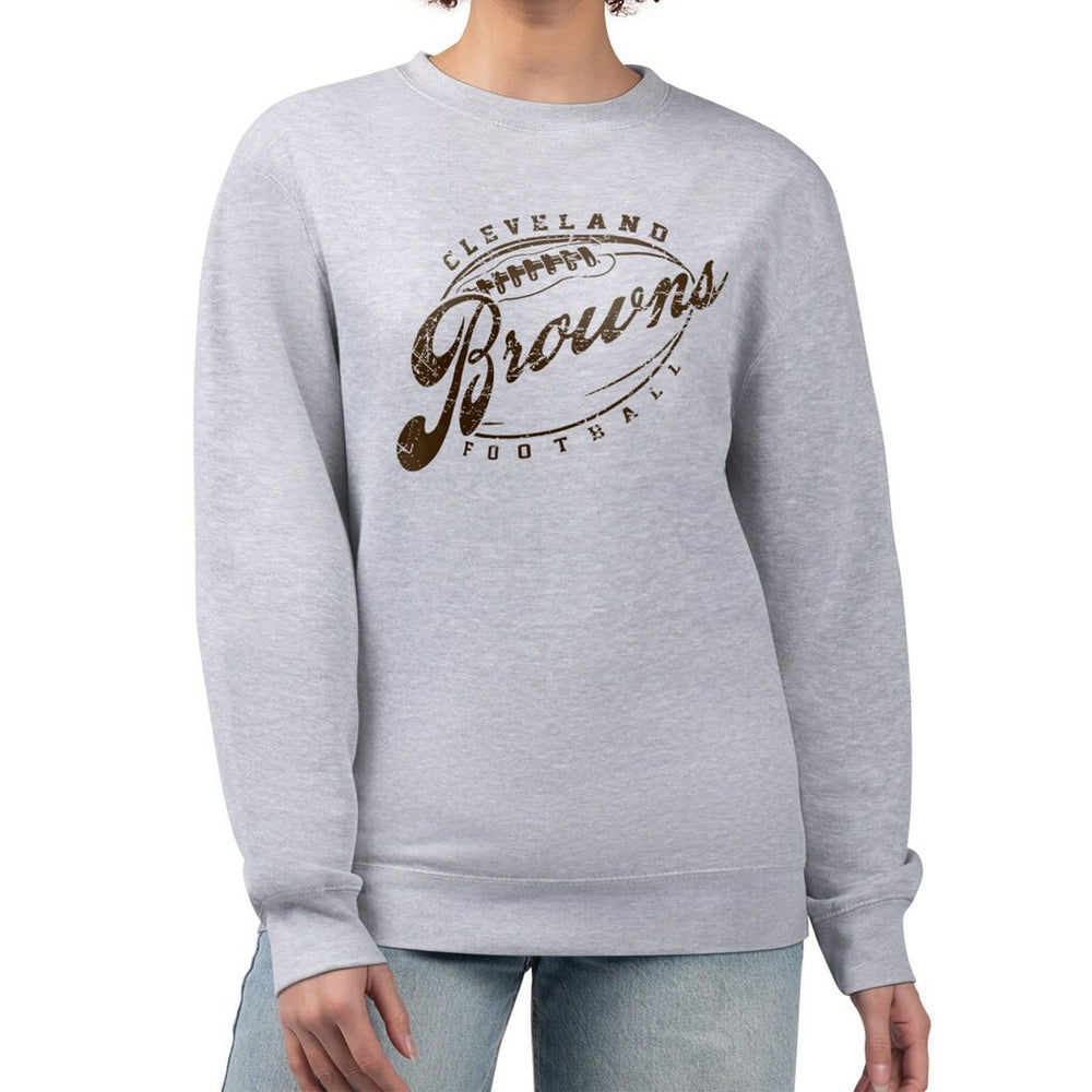 Cleveland Browns G-III 4Her by Carl Banks Women's Distressed Graphics Fleece Pullover Sweatshirt | NFL Outlet