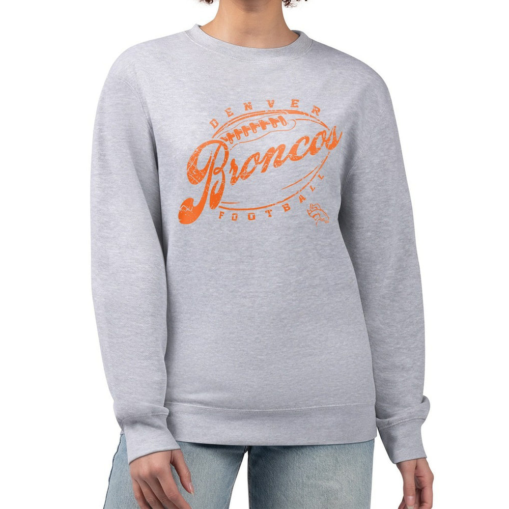 Denver Broncos G-III 4Her by Carl Banks Women's Distressed Graphics Fleece Pullover Sweatshirt | NFL Online