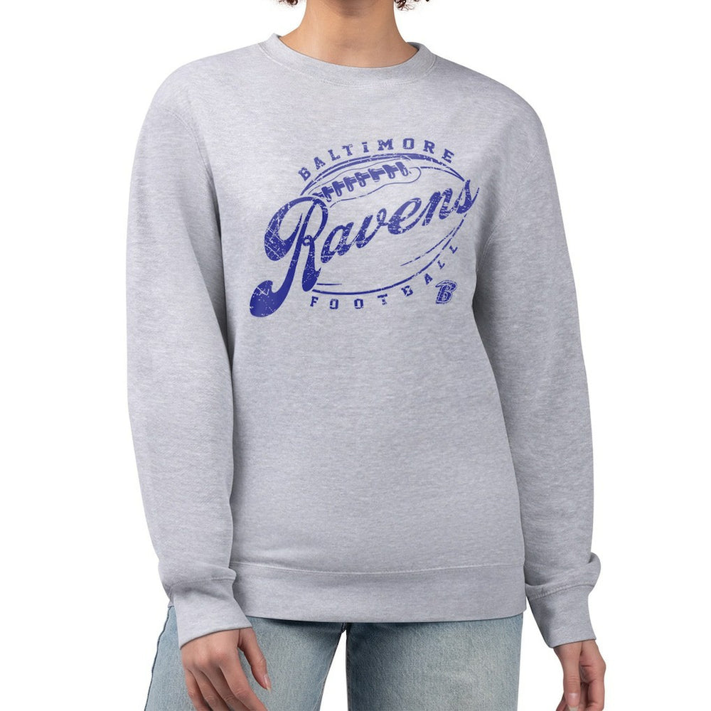 Baltimore Ravens G-III 4Her by Carl Banks Women's Distressed Graphics Fleece Pullover Sweatshirt | NFL On sale