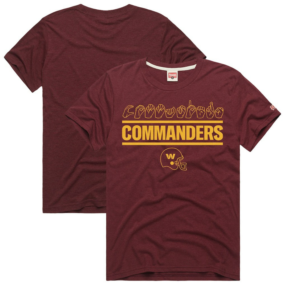 Washington Commanders Homage Unisex NFL ASL Collection by Love Sign Tri-Blend T-Shirt | NFL Discount