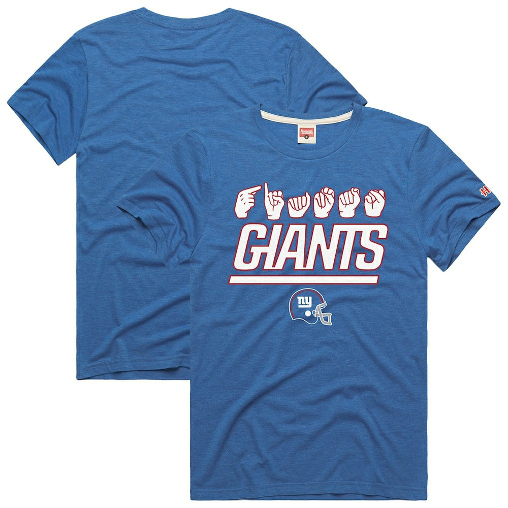 New York Giants Homage Unisex NFL ASL Collection by Love Sign Tri-Blend T-Shirt | NFL Outlet