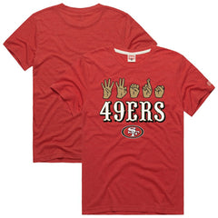 San Francisco 49ers Homage Unisex NFL ASL Collection by Love Sign Tri-Blend T-Shirt | NFL Near me