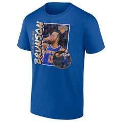 Blue Jalen Brunson New York Knicks '90s Player Graphic T-Shirt | NBA
