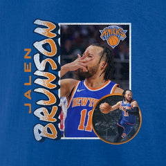 Blue Jalen Brunson New York Knicks '90s Player Graphic T-Shirt | NBA