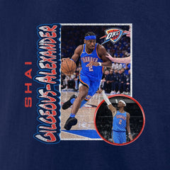 Navy Shai Gilgeous-Alexander Oklahoma City Thunder '90s Player Graphic T-Shirt | NBA