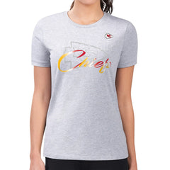 Kansas City Chiefs G-III 4Her by Carl Banks Women's Super-Slim Fit Lightweight Shadow Logo T-Shirt | NFL Outlet