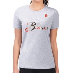 Cleveland Browns G-III 4Her by Carl Banks Women's Super-Slim Fit Lightweight Shadow Logo T-Shirt | NFL Outlet