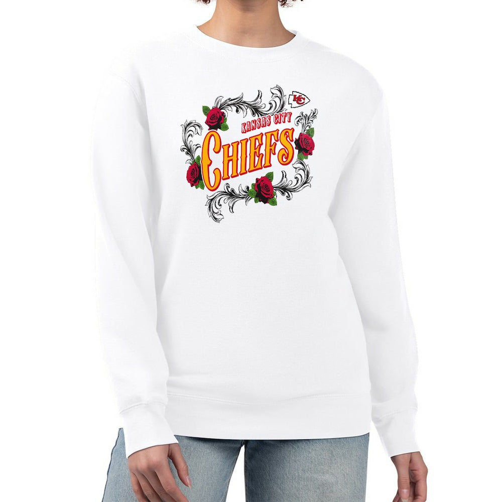 Kansas City Chiefs G-III 4Her by Carl Banks Women's Roses Fleece Tri-Blend Pullover Sweatshirt | NFL Hot