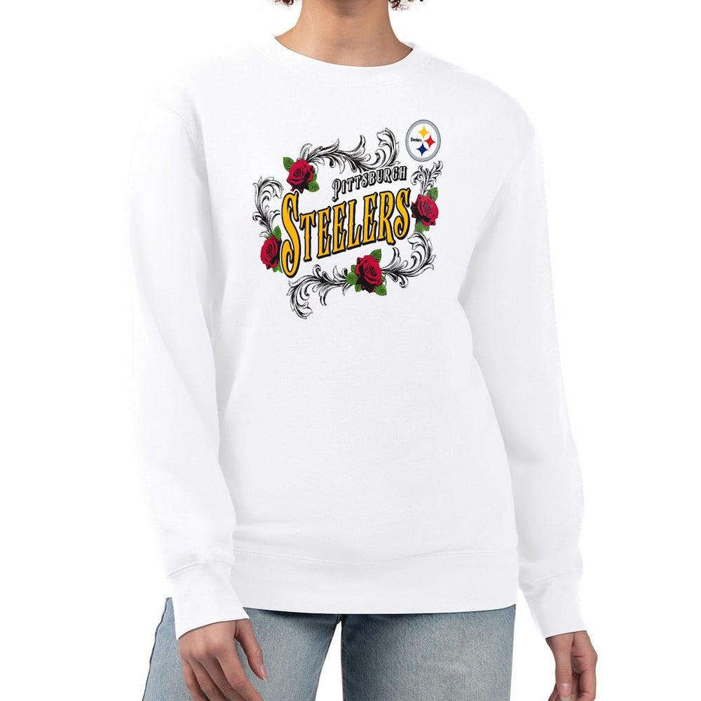 Pittsburgh Steelers G-III 4Her by Carl Banks Women's Roses Fleece Tri-Blend Pullover Sweatshirt | NFL Outlet