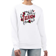 Houston Texans G-III 4Her by Carl Banks Women's Roses Fleece Tri-Blend Pullover Sweatshirt | NFL Hot