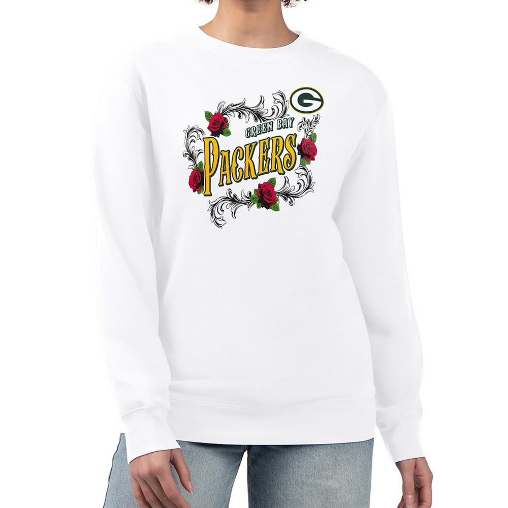 Green Bay Packers G-III 4Her by Carl Banks Women's Roses Fleece Tri-Blend Pullover Sweatshirt | NFL On sale
