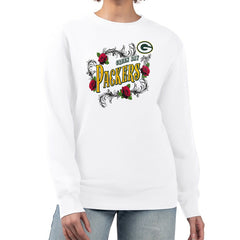 Green Bay Packers G-III 4Her by Carl Banks Women's Roses Fleece Tri-Blend Pullover Sweatshirt | NFL On sale