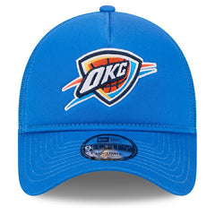 Blue Oklahoma City Thunder Core Logo Foam Front A-Frame 9FORTY Adjustable Trucker Hat | NBA