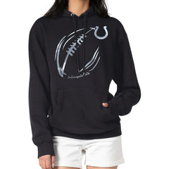 Indianapolis Colts G-III 4Her by Carl Banks Women's Metallic Print Football Sketch Fleece Pullover Hoodie | NFL US