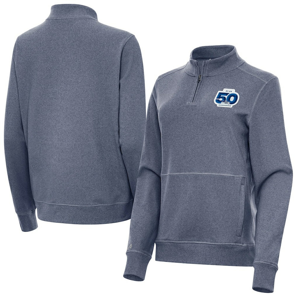 Seattle Seahawks Antigua Women's 50th Season Crush Quarter-Zip Pullover | NFL On sale
