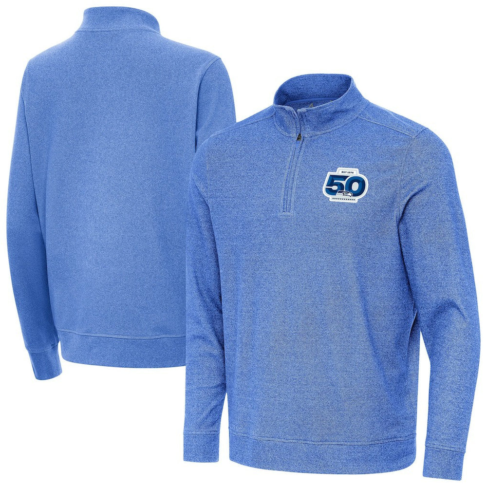 Seattle Seahawks Antigua 50th Season Subtle Quarter-Zip Pullover | NFL On sale