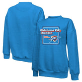 Blue Oklahoma City Thunder Majestic Threads Women's Classic Tri-Blend Pullover Sweatshirt | NBA