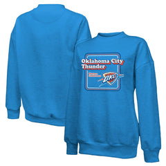 Blue Oklahoma City Thunder Majestic Threads Women's Classic Tri-Blend Pullover Sweatshirt | NBA