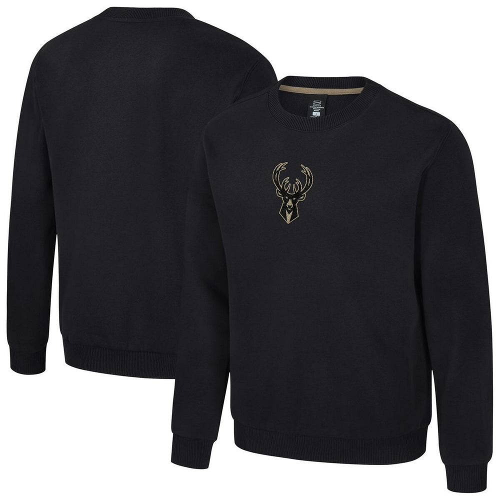 Black Milwaukee Bucks Stadium Essentials Unisex Club Level Chenille Sweatshirt | NBA
