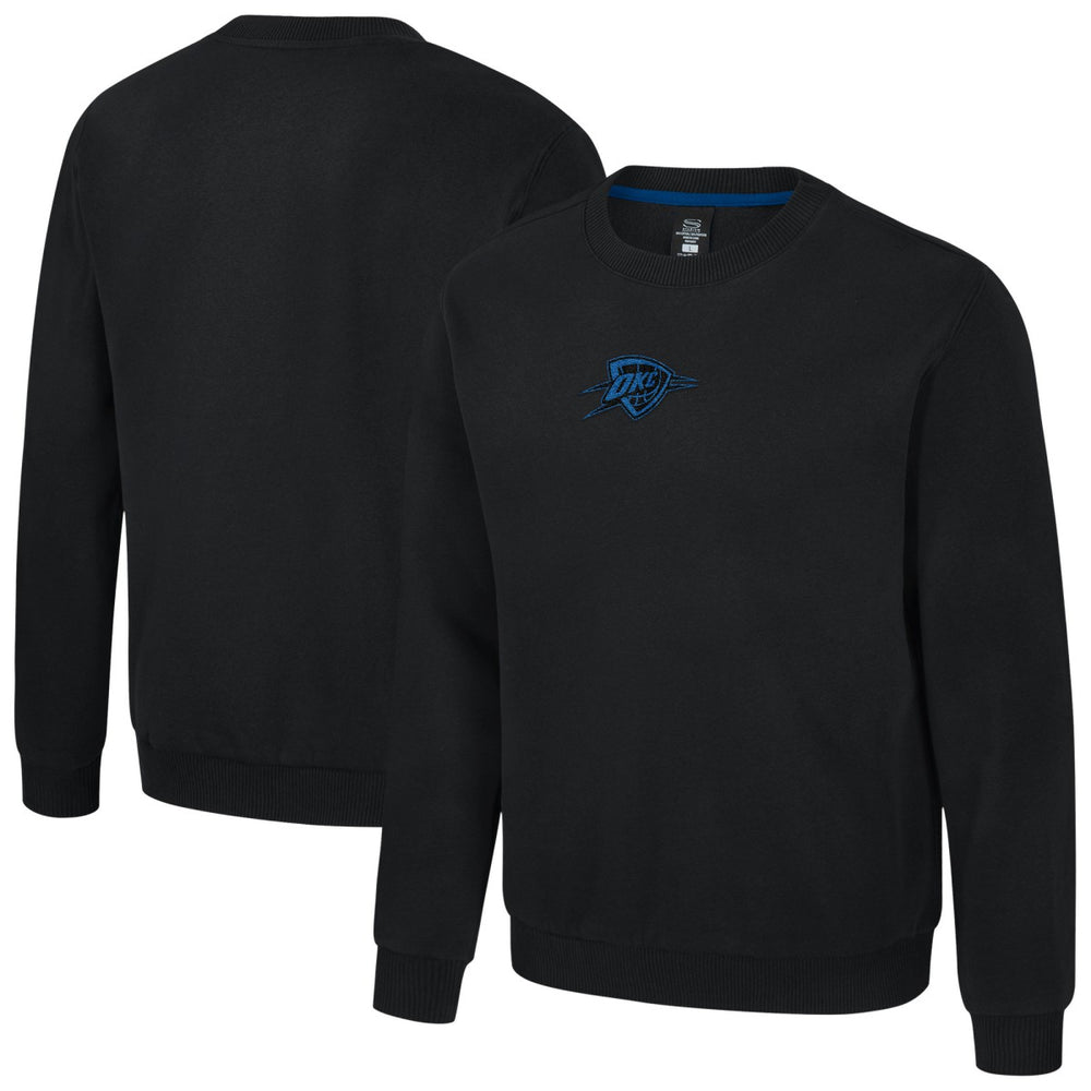Black Oklahoma City Thunder Stadium Essentials Unisex Club Level Chenille Sweatshirt | NBA