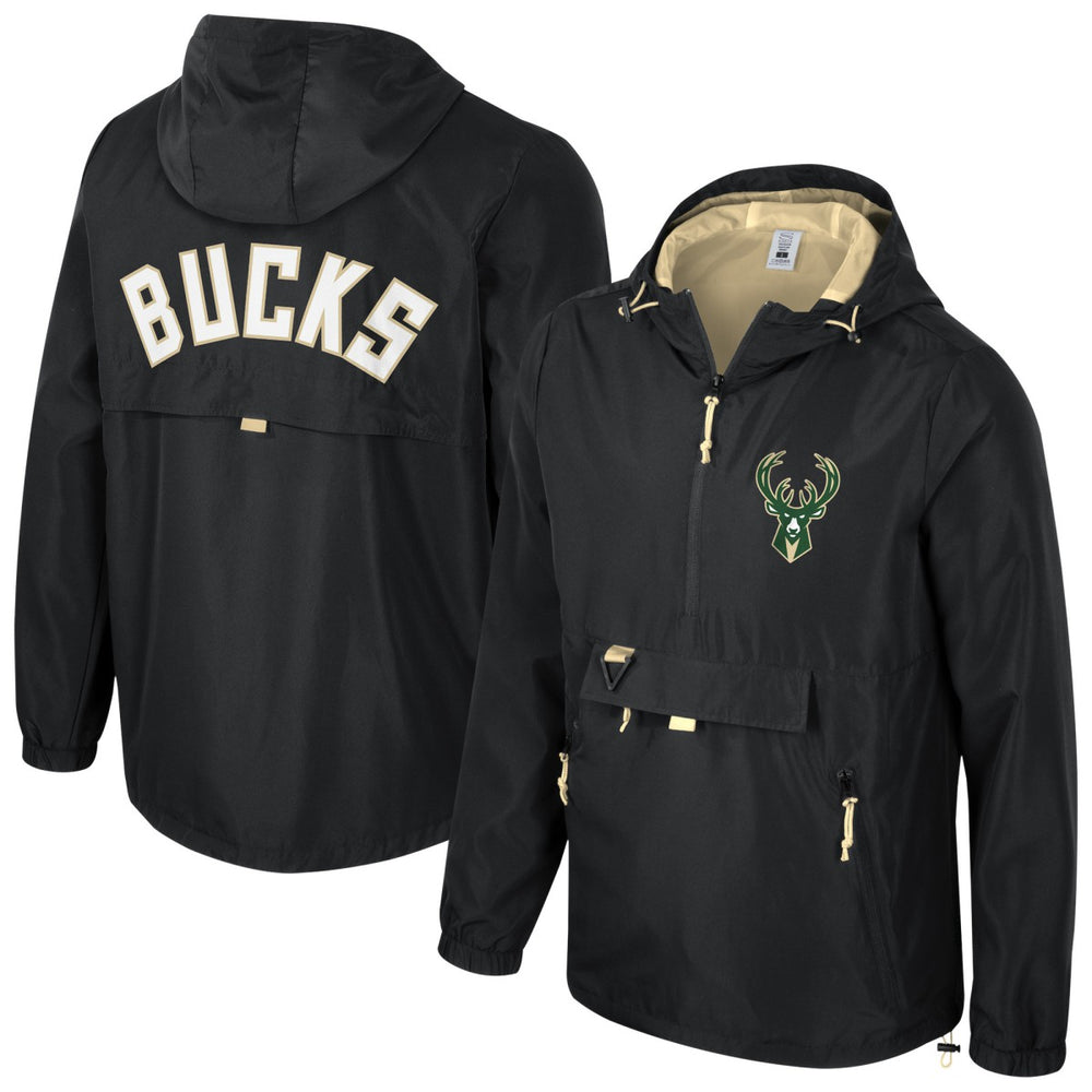 Black Milwaukee Bucks Stadium Essentials Unisex Compete Quarter-Zip Hoodie Jacket | NBA