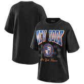 Black New York Knicks WEAR by Erin Andrews Women's Oversized Boyfriend T-Shirt | NBA