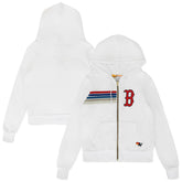 Boston Red Sox Aviator Nation x MLB Unisex Five-Stripe Tri-Blend Full-Zip Hoodie - MLB Hoodies