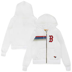 Boston Red Sox Aviator Nation x MLB Unisex Five-Stripe Tri-Blend Full-Zip Hoodie - MLB Hoodies