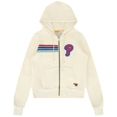 Philadelphia Phillies Aviator Nation x MLB Unisex Five-Stripe Tri-Blend Full-Zip Hoodie - MLB Hoodies