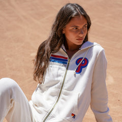 Philadelphia Phillies Aviator Nation x MLB Unisex Five-Stripe Tri-Blend Full-Zip Hoodie - MLB Hoodies