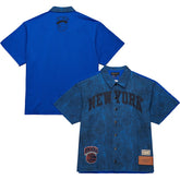Navy New York Knicks x Purple Brand Button-Up Shooting Shirt | NBA