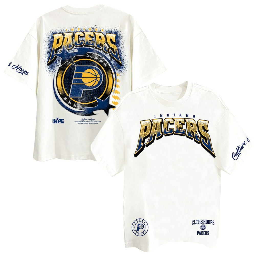 Off White Indiana Pacers Two Hype Drip & Dime Collection Premium T-Shirt | NBA