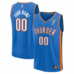 Blue Oklahoma City Thunder 2025 NBA Finals Champions Fast Break Replica Custom Jersey | NBA