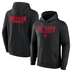 Detroit Tigers Stranger Things Logo Lockup Pullover Hoodie - MLB Hoodies