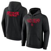San Diego Padres Stranger Things Logo Lockup Pullover Hoodie - MLB Hoodies