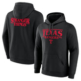 Texas Rangers Stranger Things Logo Lockup Pullover Hoodie - MLB Hoodies