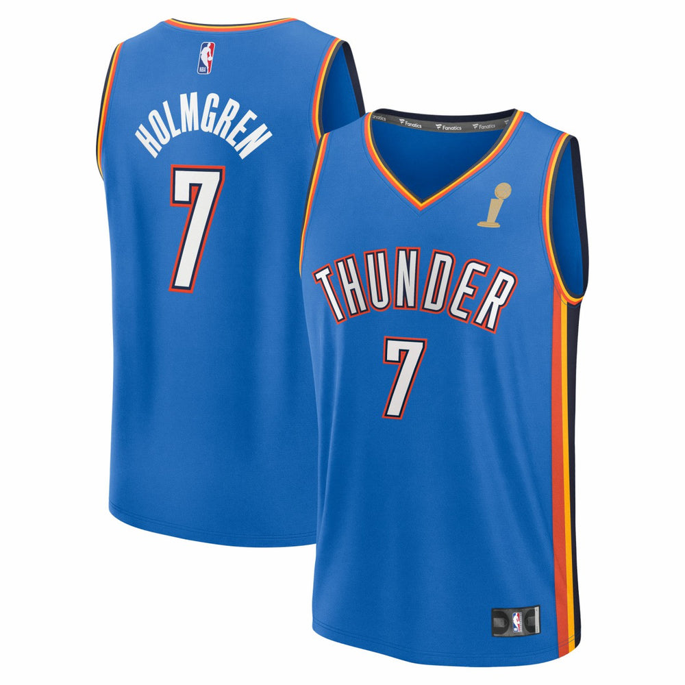 Blue Chet Holmgren Oklahoma City Thunder 2025 NBA Finals Champions Fast Break Replica Player Jersey | NBA