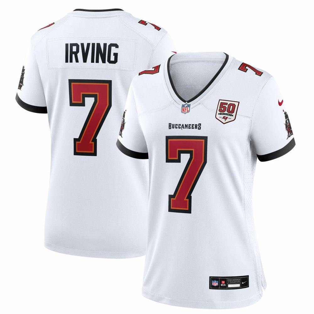 Tampa Bay Buccaneers Bucky Irving Women's 50th Season White Game Jersey | NFL Sale