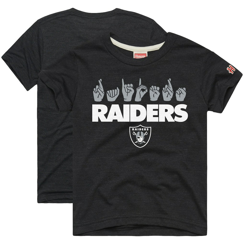 Las Vegas Raiders Homage Youth Love Sign x ASL 2.0 Tri-Blend T-Shirt | NFL Near me