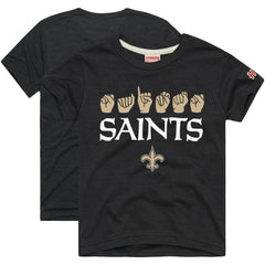 New Orleans Saints Homage Youth Love Sign x ASL 2.0 Tri-Blend T-Shirt | NFL New
