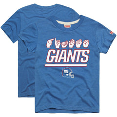 New York Giants Homage Youth Love Sign x ASL 2.0 Tri-Blend T-Shirt | NFL Hot