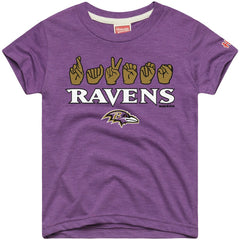 Baltimore Ravens Homage Youth Love Sign x ASL 2.0 Tri-Blend T-Shirt | NFL US