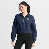 Houston Astros Nike Women's Primetime Phoenix Fleece Half-Zip Sweatshirt - MLB Sweatshirts