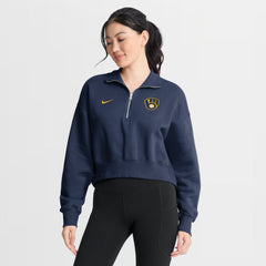Milwaukee Brewers Nike Women's Primetime Phoenix Fleece Half-Zip Sweatshirt - MLB Sweatshirts