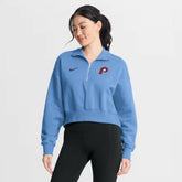 Philadelphia Phillies Nike Women's Primetime Phoenix Fleece Half-Zip Sweatshirt - MLB Sweatshirts